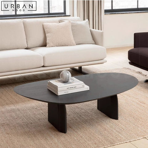 NERON Irregular Solid Pine Wood Coffee Table Modern Design - URBANMOOD