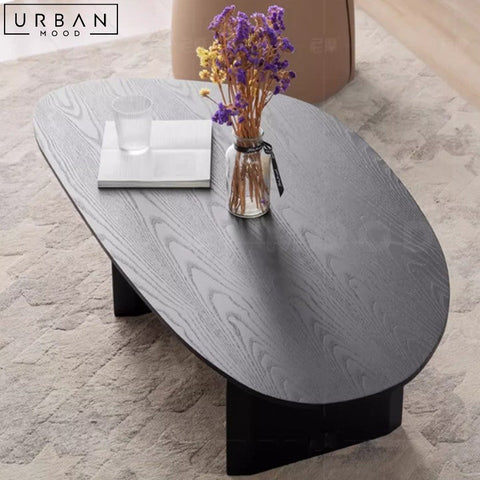 NERON Irregular Solid Pine Wood Coffee Table Modern Design - URBANMOOD