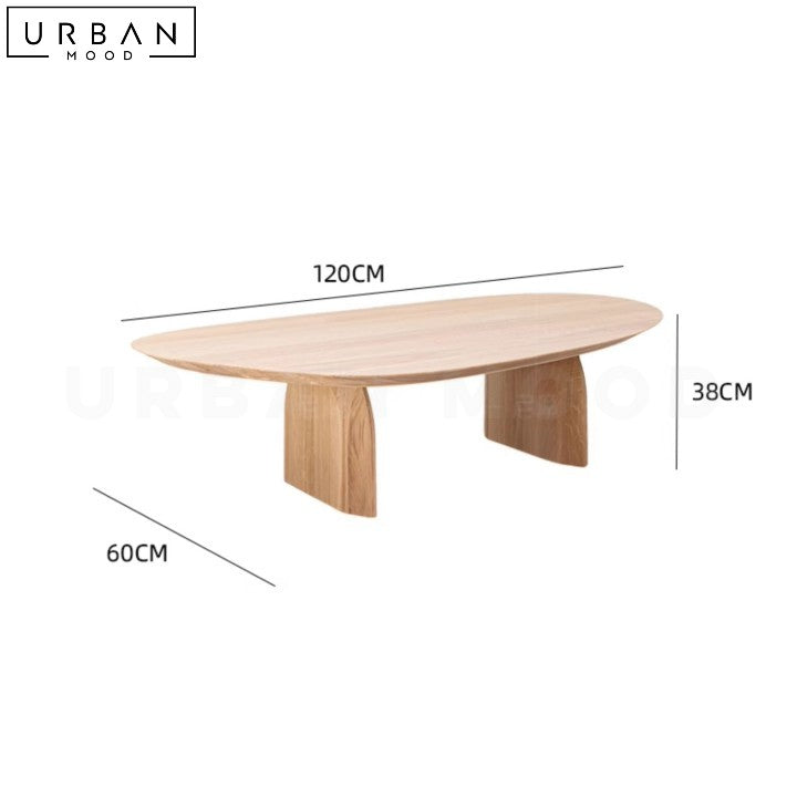 NERON Irregular Solid Pine Wood Coffee Table Modern Design - URBANMOOD