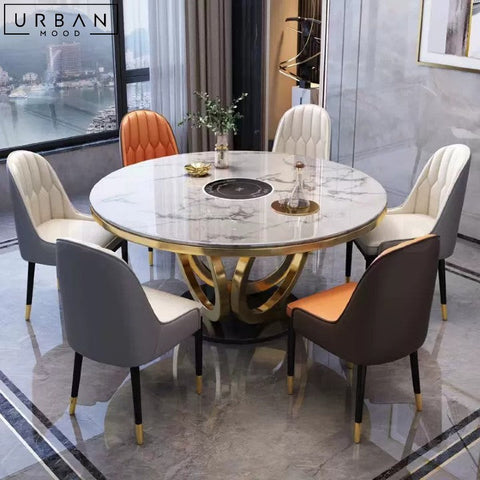 NICOLAS Modern Marble Dining Table Sleek Engineered Marble - URBANMOOD