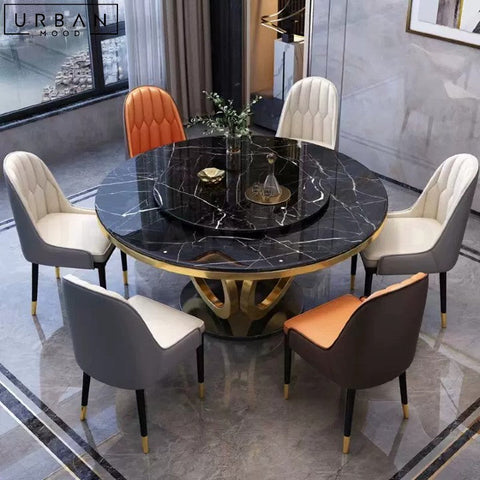 NICOLAS Modern Marble Dining Table Sleek Engineered Marble - URBANMOOD