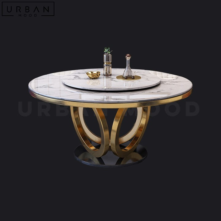 NICOLAS Modern Marble Dining Table Sleek Engineered Marble - URBANMOOD