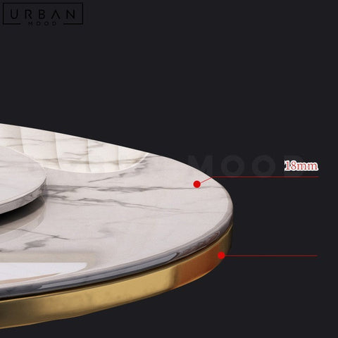 NICOLAS Modern Marble Dining Table Sleek Engineered Marble - URBANMOOD