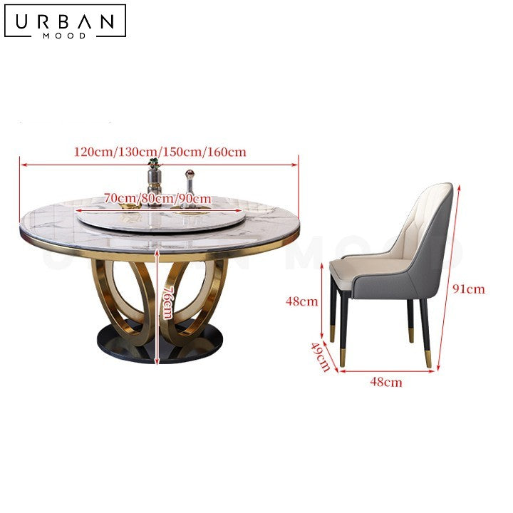 NICOLAS Modern Marble Dining Table Sleek Engineered Marble - URBANMOOD