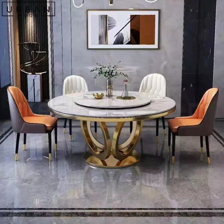 NICOLAS Modern Marble Dining Table Sleek Engineered Marble - URBANMOOD