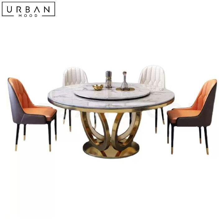 NICOLAS Modern Marble Dining Table Sleek Engineered Marble - URBANMOOD