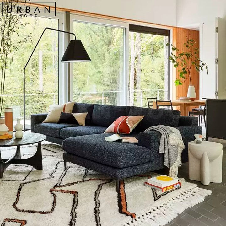 NISSE Modern Fabric Sectional Sofa Cotton Linen Upholstery - URBANMOOD