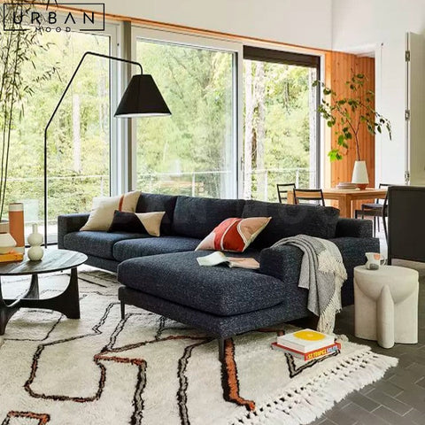 NISSE Modern Fabric Sectional Sofa Cotton Linen Upholstery - URBANMOOD