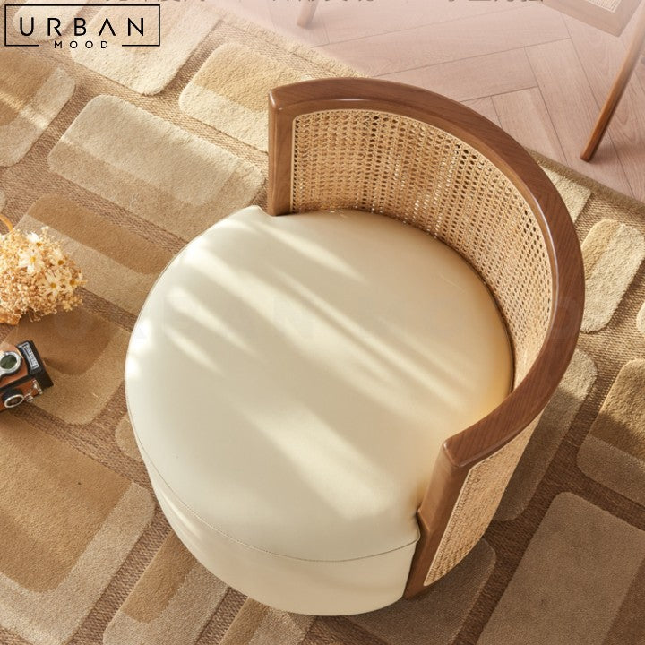 NIVEA Japandi Style Rattan Backrest Leisure Chair - URBANMOOD