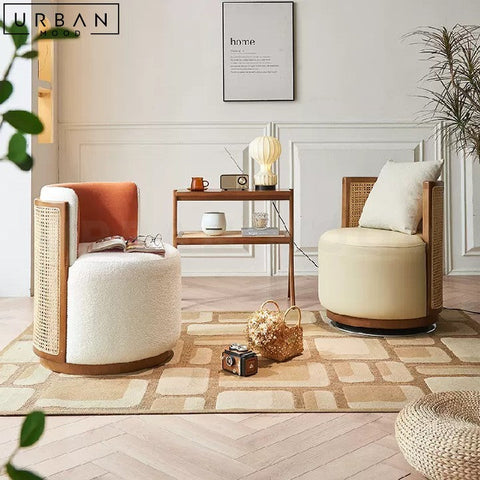NIVEA Japandi Style Rattan Backrest Leisure Chair - URBANMOOD