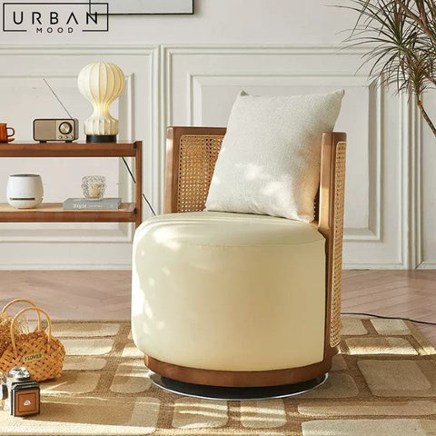 NIVEA Japandi Style Rattan Backrest Leisure Chair - URBANMOOD