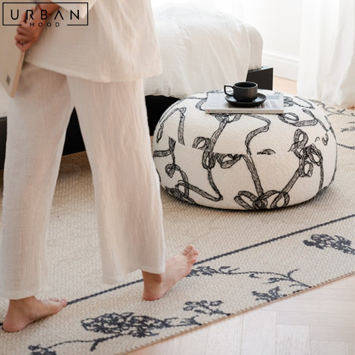 NOVAIS Eclectic Boucle Pouf Traditional Elegant Design - URBANMOOD