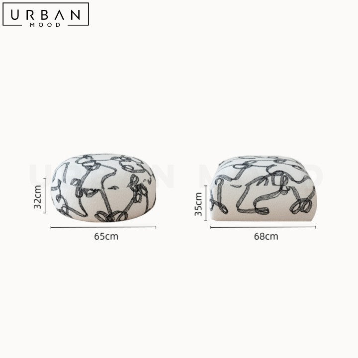 NOVAIS Eclectic Boucle Pouf Traditional Elegant Design - URBANMOOD