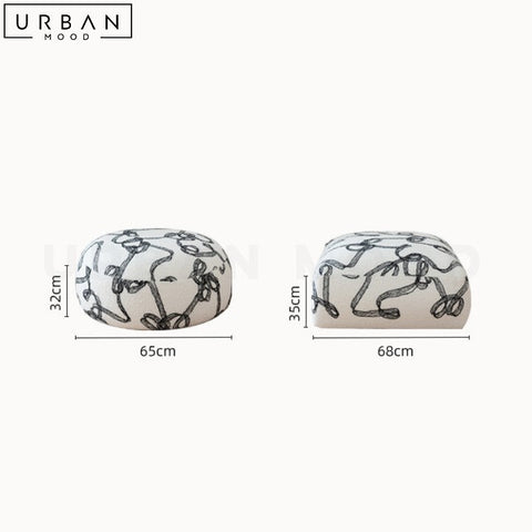 NOVAIS Eclectic Boucle Pouf Traditional Elegant Design - URBANMOOD