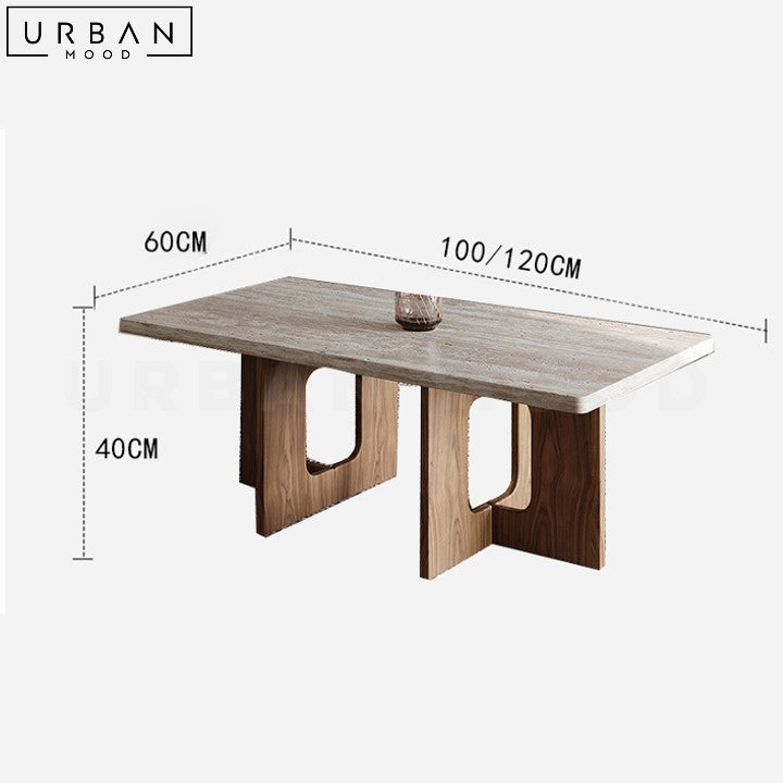 NUNE Travertine Coffee Table Natural Modern Design - URBANMOOD