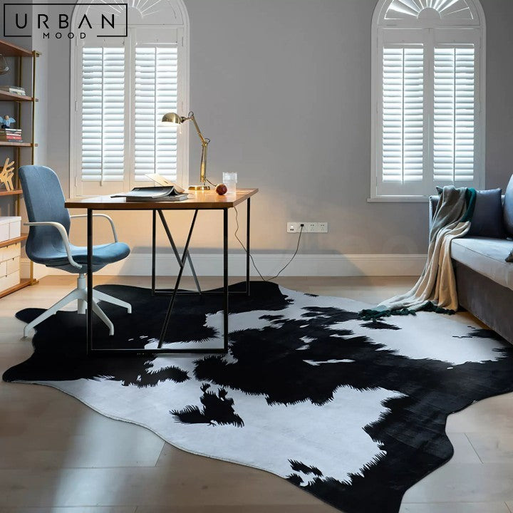 ORFILIA Modern Faux Cowhide Rug for Living Room - URBANMOOD