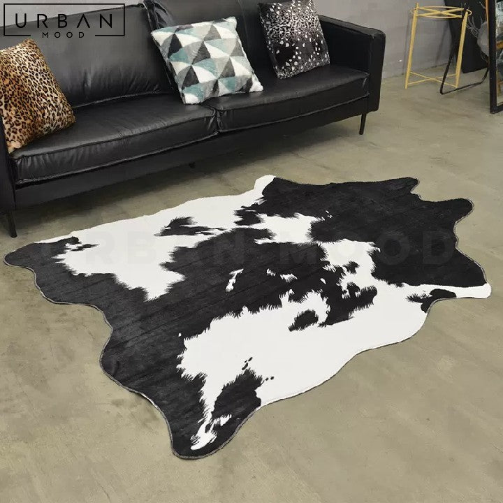 ORFILIA Modern Faux Cowhide Rug for Living Room - URBANMOOD