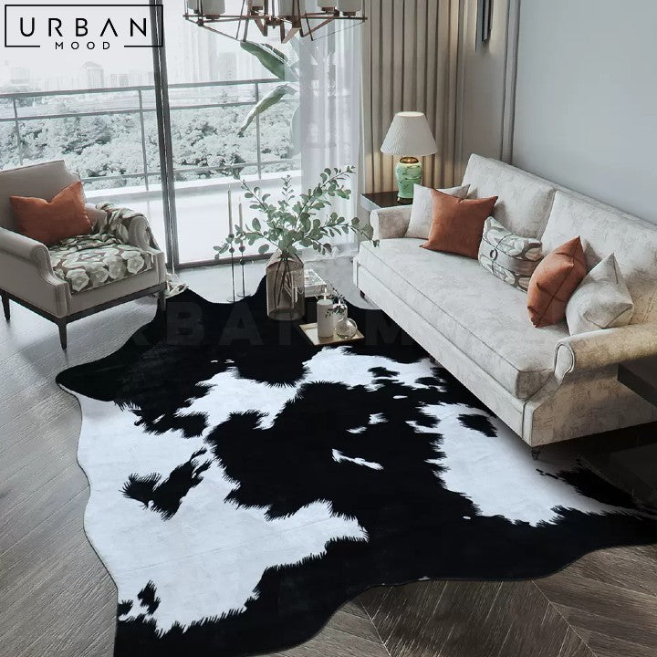 ORFILIA Modern Faux Cowhide Rug for Living Room - URBANMOOD