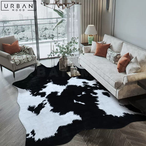 ORFILIA Modern Faux Cowhide Rug for Living Room - URBANMOOD