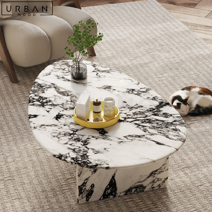 OSIPOVA Modern Teardrop Marble Coffee Table - URBANMOOD