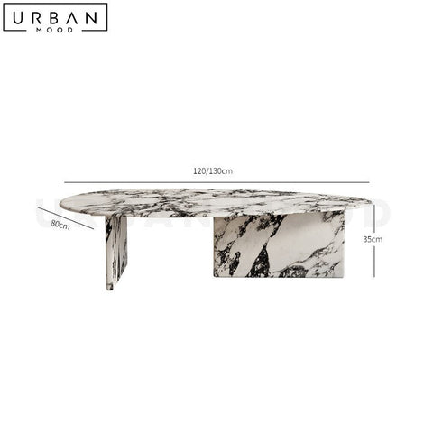 OSIPOVA Modern Teardrop Marble Coffee Table - URBANMOOD