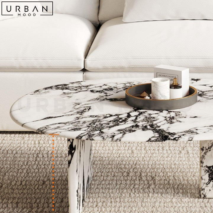 OSIPOVA Modern Teardrop Marble Coffee Table - URBANMOOD