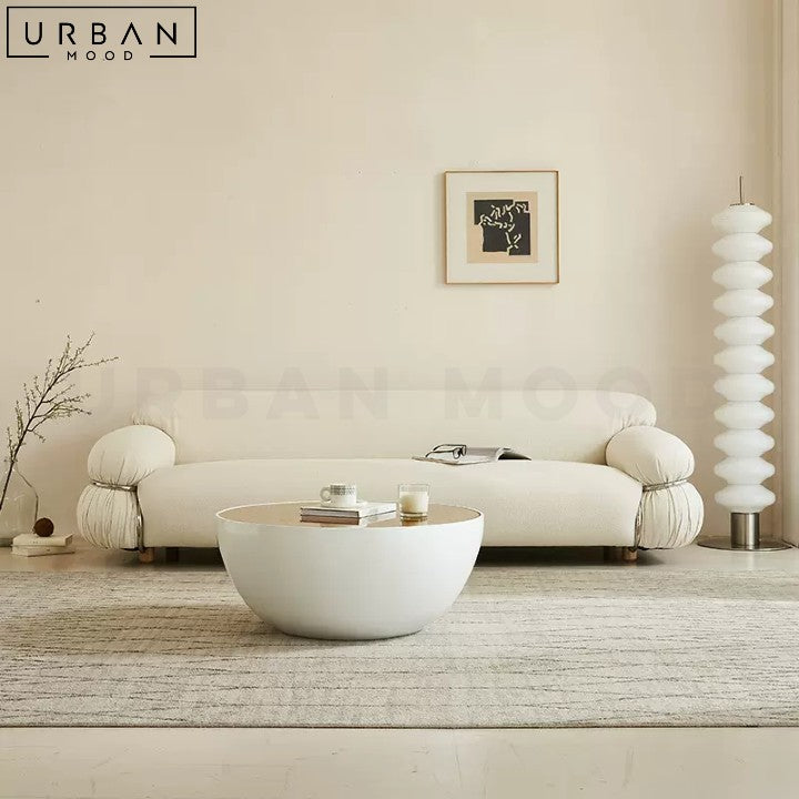 OXANA Japandi Boucle Sofa Elegant Japanese Design - URBANMOOD