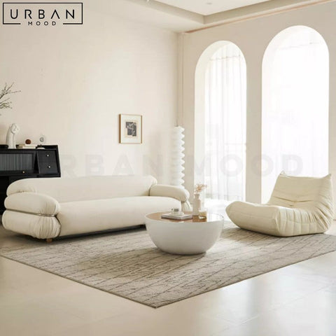 OXANA Japandi Boucle Sofa Elegant Japanese Design - URBANMOOD