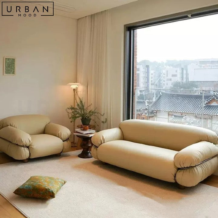 OXANA Japandi Boucle Sofa Elegant Japanese Design - URBANMOOD