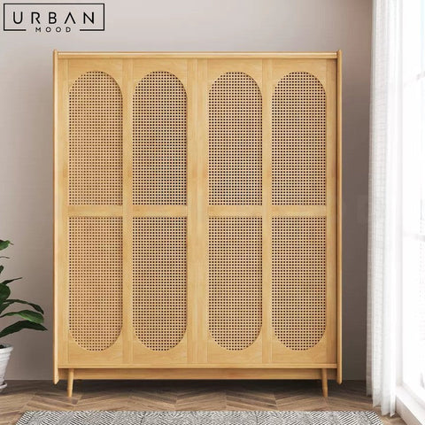 PAOLA Japandi Solid Wood Wardrobe with Sliding Doors - URBANMOOD