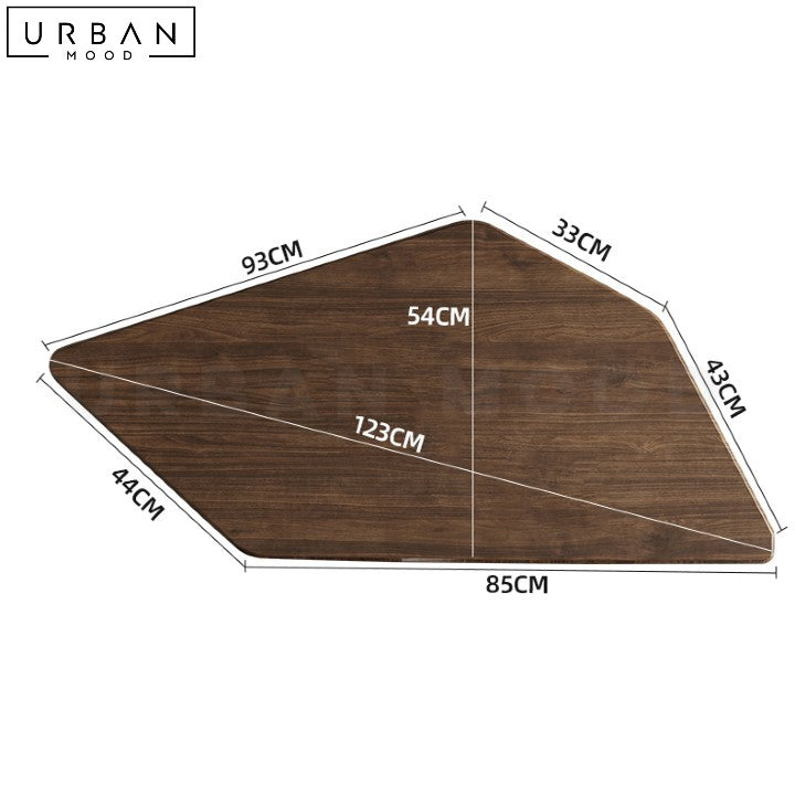 PERNILE Modern Walnut Coffee Table with Metal Legs - URBANMOOD