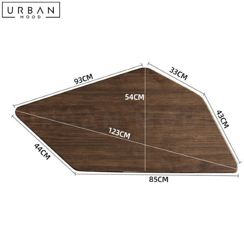 PERNILE Modern Walnut Coffee Table with Metal Legs - URBANMOOD
