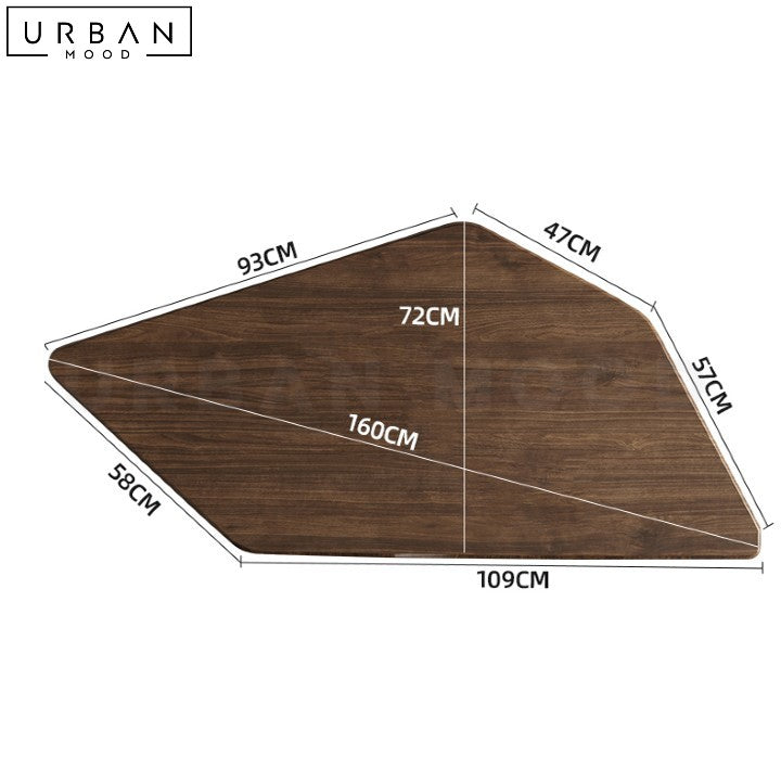 PERNILE Modern Walnut Coffee Table with Metal Legs - URBANMOOD