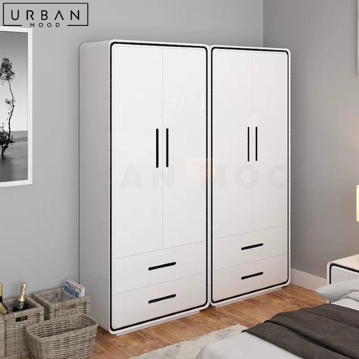 PRICE Modern Wardrobe Durable Laminated Wood Storage - URBANMOOD