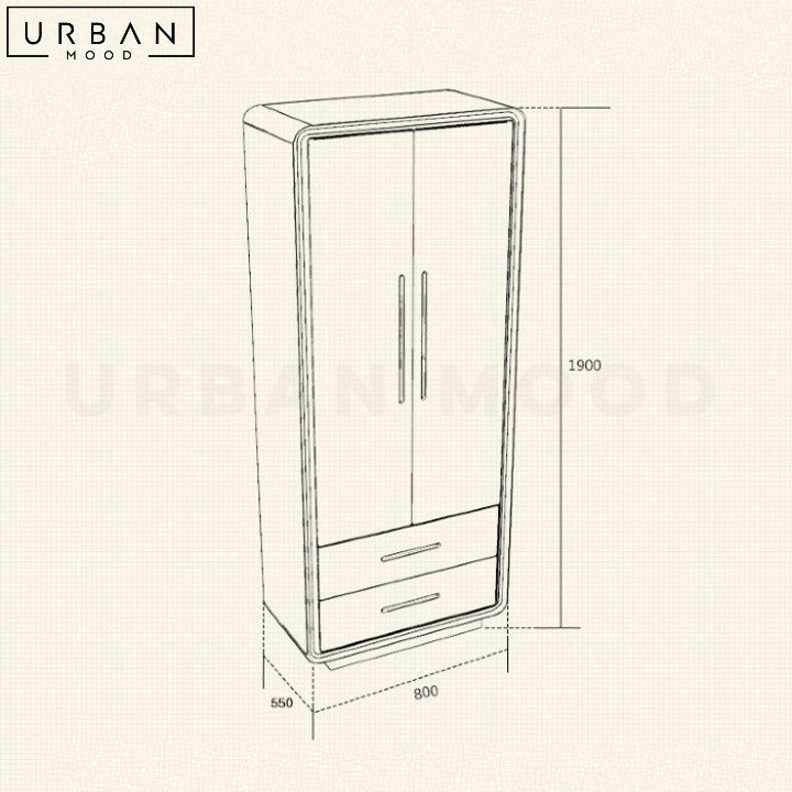 PRICE Modern Wardrobe Durable Laminated Wood Storage - URBANMOOD