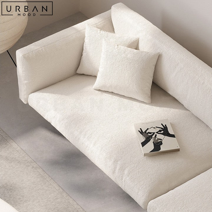 Pearce Japanese Inspired Fabric Sofa Modern Wood Design - URBANMOOD