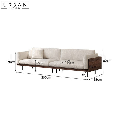 Pearce Japanese Inspired Fabric Sofa Modern Wood Design - URBANMOOD