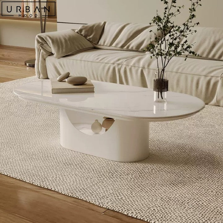 RAMIREZ Modern Round Coffee Table Sleek Japandi Design - URBANMOOD