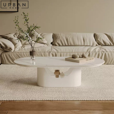 RAMIREZ Modern Round Coffee Table Sleek Japandi Design - URBANMOOD
