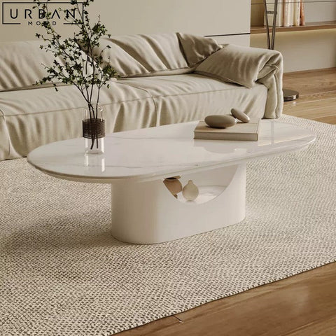 RAMIREZ Modern Round Coffee Table Sleek Japandi Design - URBANMOOD