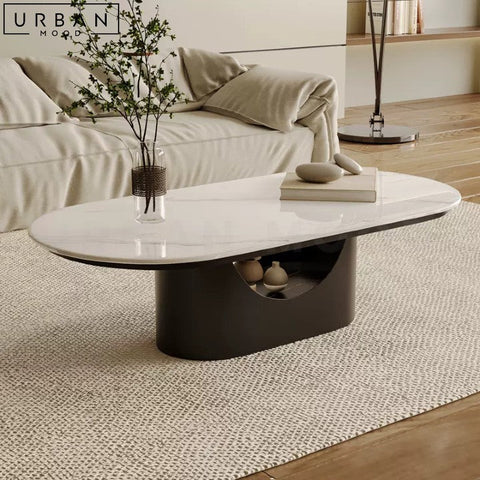 RAMIREZ Modern Round Coffee Table Sleek Japandi Design - URBANMOOD