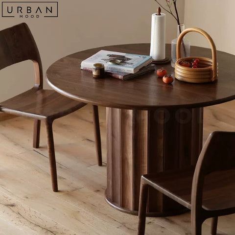 RASIM Japandi Round Solid Wood Dining Table - URBANMOOD
