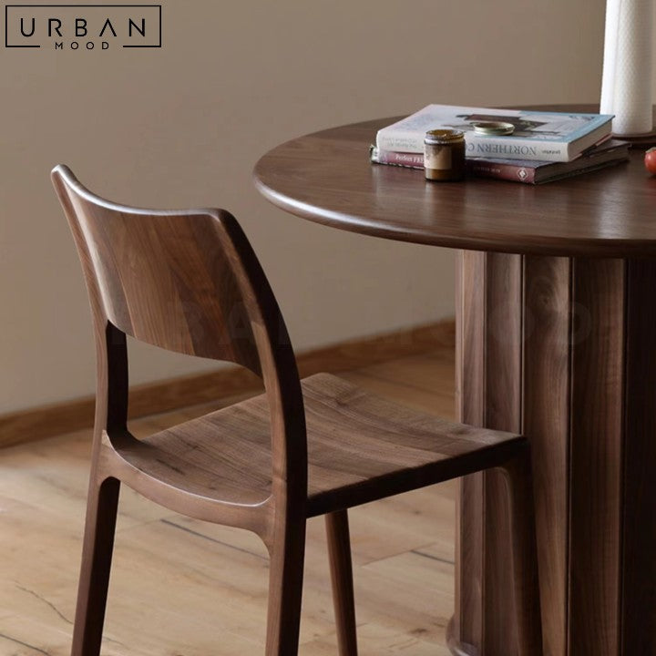 RASIM Japandi Round Solid Wood Dining Table - URBANMOOD