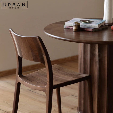 RASIM Japandi Round Solid Wood Dining Table - URBANMOOD