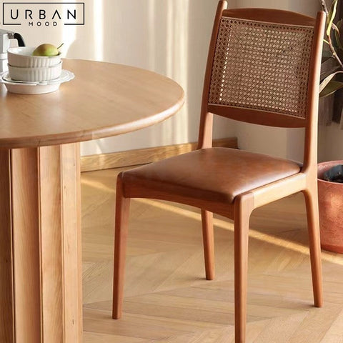 RASIM Japandi Round Solid Wood Dining Table - URBANMOOD