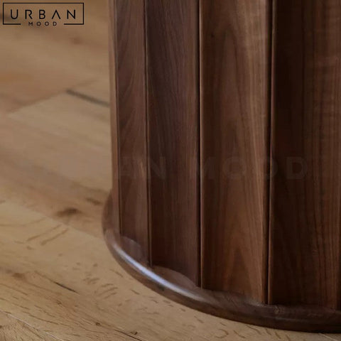 RASIM Japandi Round Solid Wood Dining Table - URBANMOOD