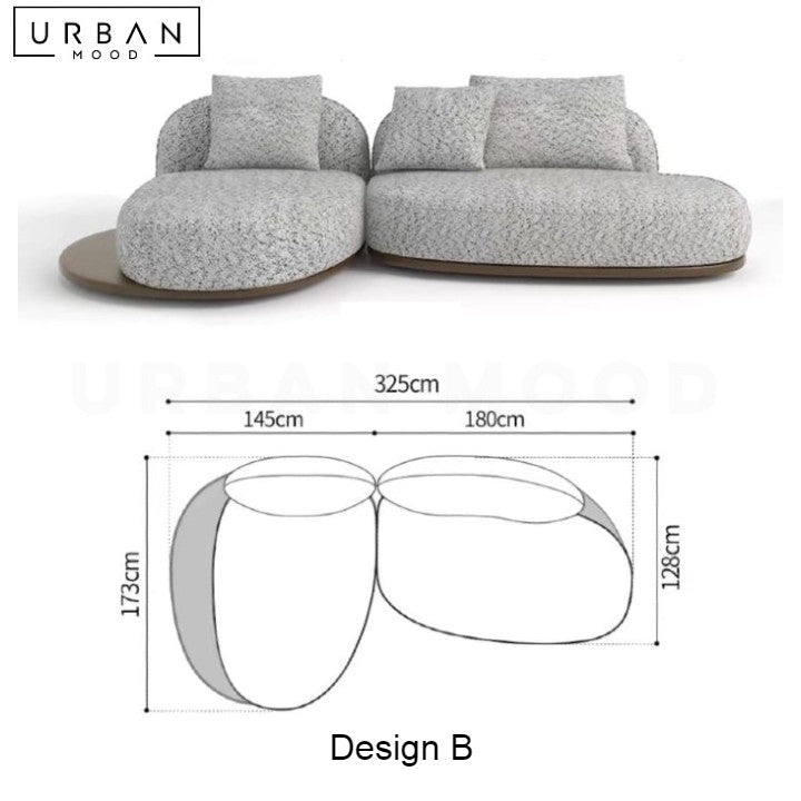 REI Japandi Fabric Sofa with In-Built Side Table - URBANMOOD