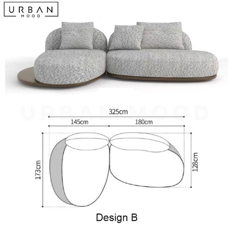 REI Japandi Fabric Sofa with In-Built Side Table - URBANMOOD