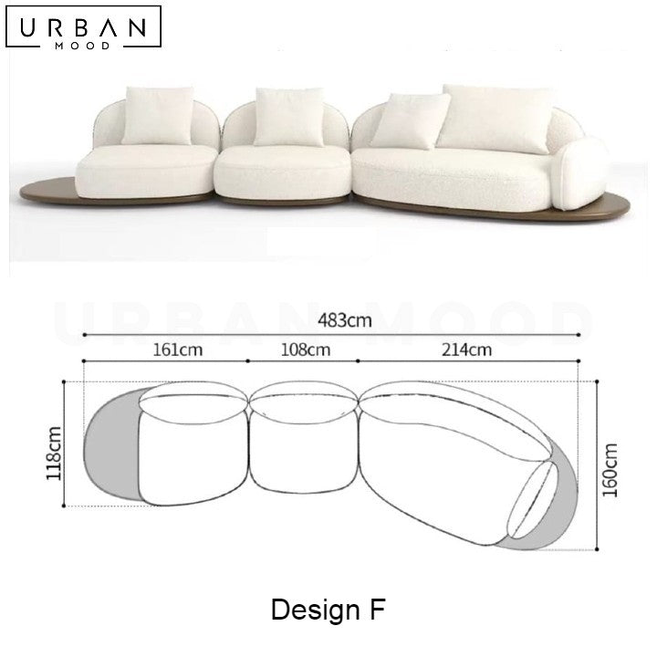 REI Japandi Fabric Sofa with In-Built Side Table - URBANMOOD
