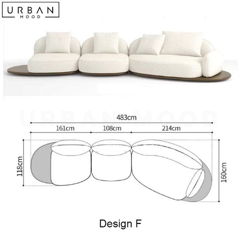 REI Japandi Fabric Sofa with In-Built Side Table - URBANMOOD
